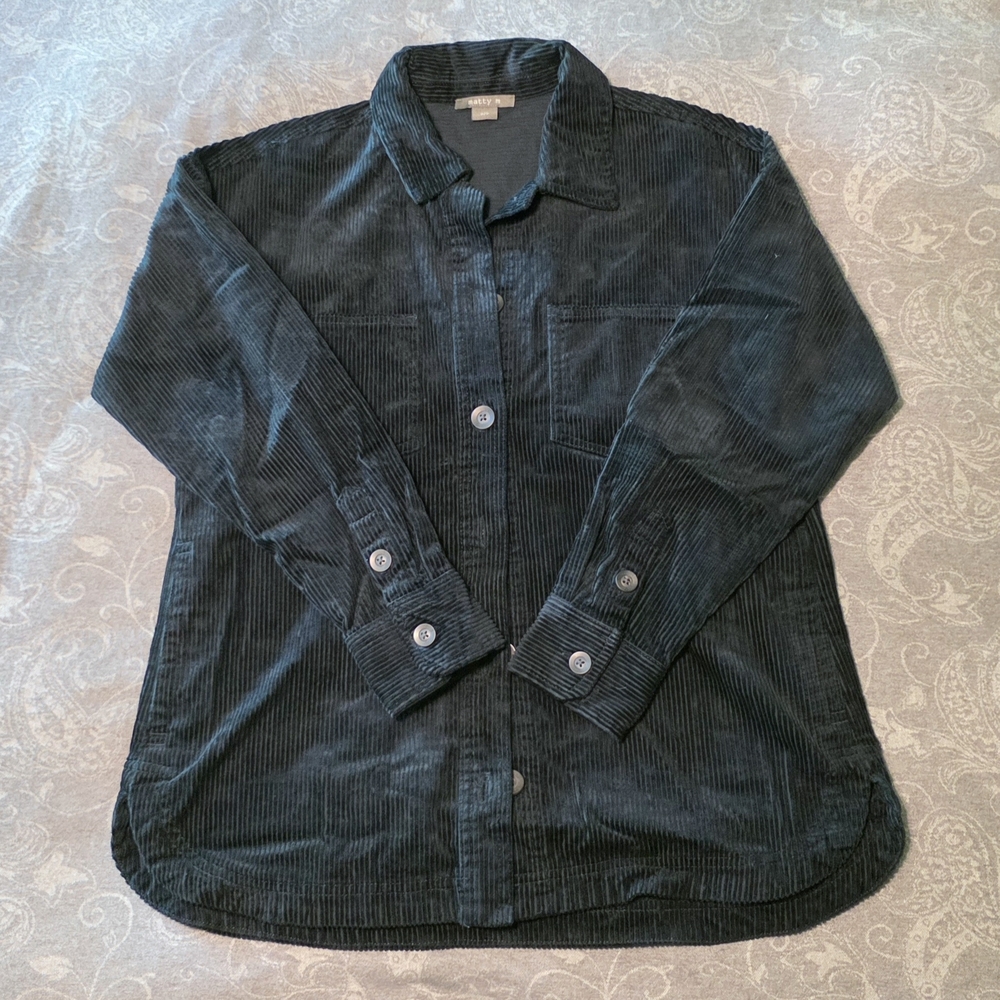 Matty M Dark Blue Corduroy Button Down (Size S)